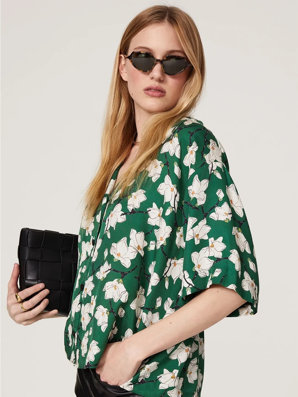 Rag & bone silk blend floral button down